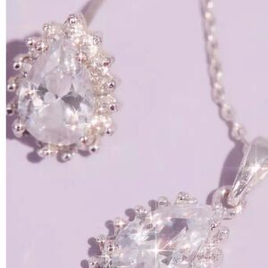 Davids Bridal Almond Cubic Zirconia Necklace and Earring Set